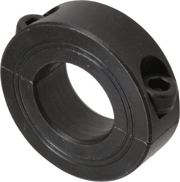 Climax Metal Products - 24mm Bore, Steel, Two Piece Shaft Collar - 1-7/8" Outside Diam - Exact Tool & Supply