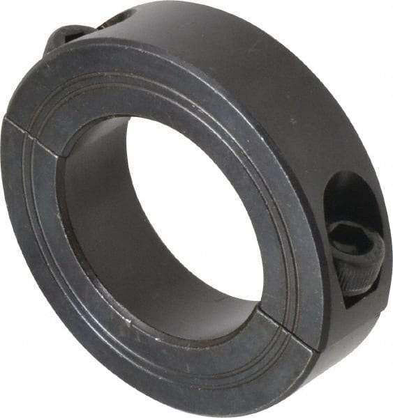 Climax Metal Products - 34mm Bore, Steel, Two Piece Shaft Collar - 2-1/4" Outside Diam - Exact Tool & Supply