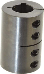 Climax Metal Products - 1" Inside x 2" Outside Diam, Rigid Coupling with Keyway - 3" Long x 1/4" Keyway Width - Exact Tool & Supply