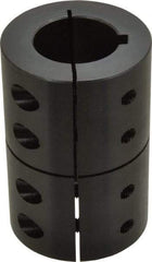 Climax Metal Products - 1-1/4" Inside x 2-1/4" Outside Diam, Rigid Coupling with Keyway - 3-3/8" Long x 1/4" Keyway Width - Exact Tool & Supply