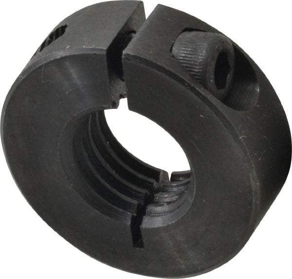 Climax Metal Products - 3/4-10 Thread, Steel, One Piece Threaded Shaft Collar - 1-1/2" Outside Diam, 1/2" Wide - Exact Tool & Supply