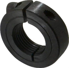 Climax Metal Products - 7/8-14 Thread, Steel, One Piece Threaded Shaft Collar - 1-5/8" Outside Diam, 1/2" Wide - Exact Tool & Supply