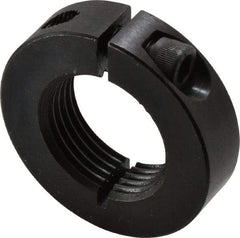 Climax Metal Products - 1-1/8-12 Thread, Steel, One Piece Threaded Shaft Collar - 1-7/8" Outside Diam, 1/2" Wide - Exact Tool & Supply