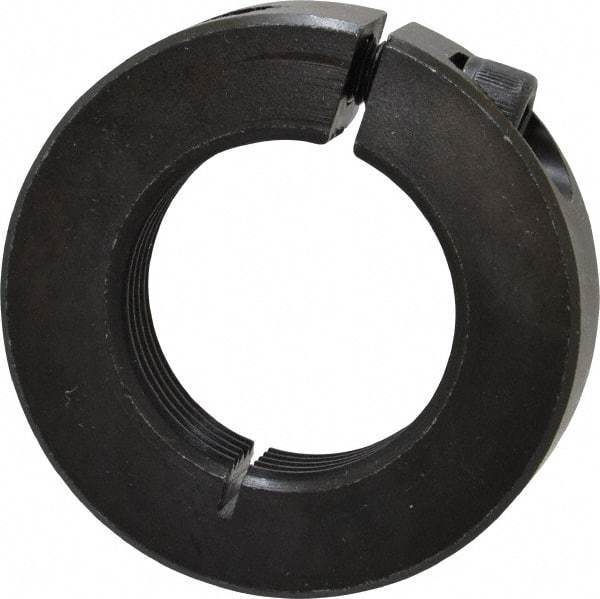Climax Metal Products - 1-1/4-12 Thread, Steel, One Piece Threaded Shaft Collar - 2-1/16" Outside Diam, 1/2" Wide - Exact Tool & Supply