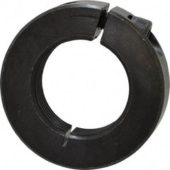 Climax Metal Products - 1-1/4-12 Thread, Steel, One Piece Threaded Shaft Collar - 2-1/16" Outside Diam, 1/2" Wide - Exact Tool & Supply