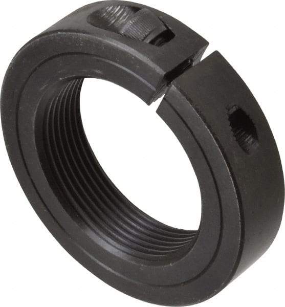 Climax Metal Products - 2-12 Thread, Steel, One Piece Threaded Shaft Collar - 3" Outside Diam, 11/16" Wide - Exact Tool & Supply