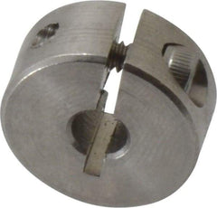 Climax Metal Products - 3/16" Bore, Stainless Steel, One Piece Clamp Collar - 11/16" Outside Diam, 5/16" Wide - Exact Tool & Supply