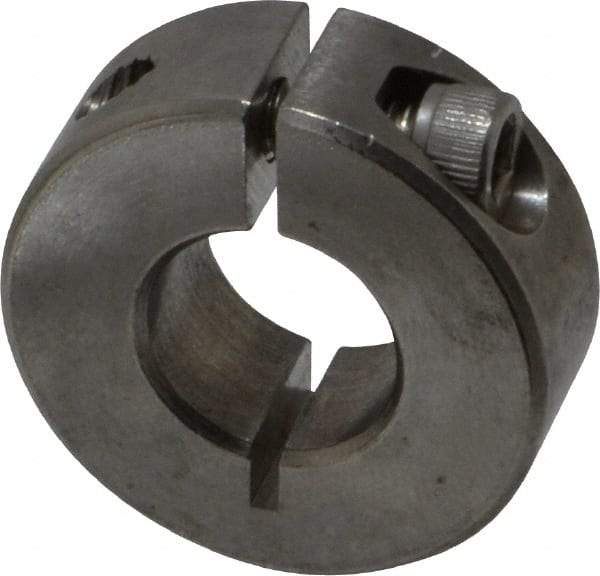 Climax Metal Products - 1/2" Bore, Stainless Steel, One Piece Clamp Collar - 1-1/8" Outside Diam, 13/32" Wide - Exact Tool & Supply