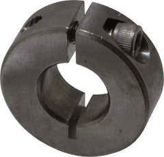 Climax Metal Products - 1/2" Bore, Stainless Steel, One Piece Clamp Collar - 1-1/8" Outside Diam, 13/32" Wide - Exact Tool & Supply