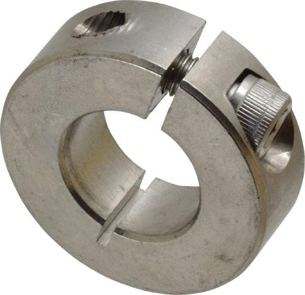 Climax Metal Products - 3/4" Bore, Stainless Steel, One Piece Clamp Collar - 1-1/2" Outside Diam, 1/2" Wide - Exact Tool & Supply