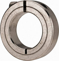Climax Metal Products - 1-1/8" Bore, Stainless Steel, One Piece Clamp Collar - 1-7/8" Outside Diam, 1/2" Wide - Exact Tool & Supply