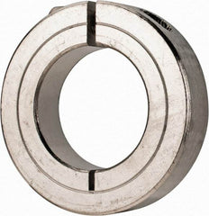 Climax Metal Products - 1-3/16" Bore, Stainless Steel, One Piece Clamp Collar - 2-1/16" Outside Diam, 1/2" Wide - Exact Tool & Supply
