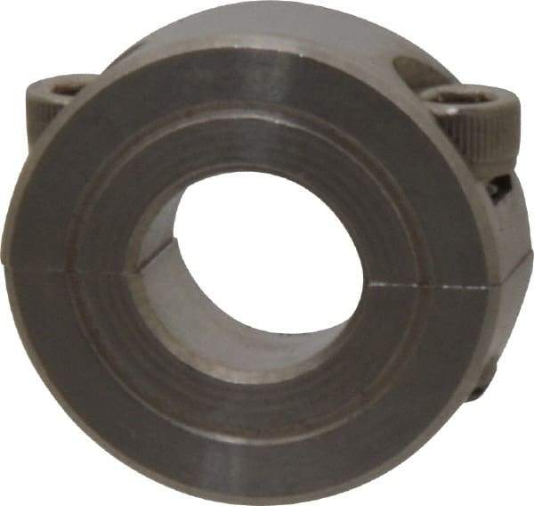 Climax Metal Products - 1/2" Bore, Stainless Steel, Two Piece Shaft Collar - 1-1/8" Outside Diam, 13/32" Wide - Exact Tool & Supply