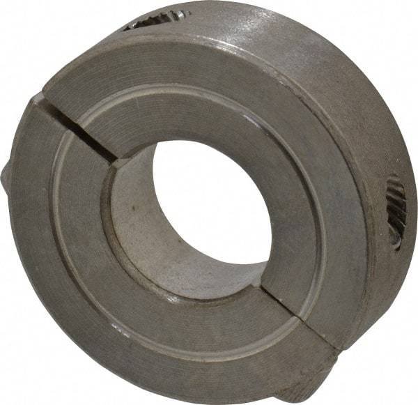 Climax Metal Products - 9/16" Bore, Stainless Steel, Two Piece Shaft Collar - 1-5/16" Outside Diam, 7/16" Wide - Exact Tool & Supply