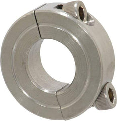 Climax Metal Products - 5/8" Bore, Stainless Steel, Two Piece Shaft Collar - 1-5/16" Outside Diam, 7/16" Wide - Exact Tool & Supply