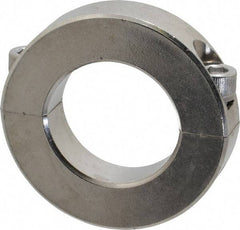 Climax Metal Products - 1-3/16" Bore, Stainless Steel, Two Piece Shaft Collar - 2-1/16" Outside Diam, 1/2" Wide - Exact Tool & Supply