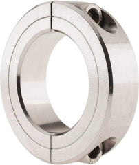 Climax Metal Products - 1-5/8" Bore, Stainless Steel, Two Piece Shaft Collar - 2-5/8" Outside Diam, 11/16" Wide - Exact Tool & Supply