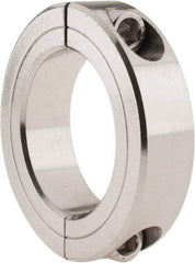 Climax Metal Products - 1-3/4" Bore, Stainless Steel, Two Piece Shaft Collar - 2-3/4" Outside Diam, 11/16" Wide - Exact Tool & Supply