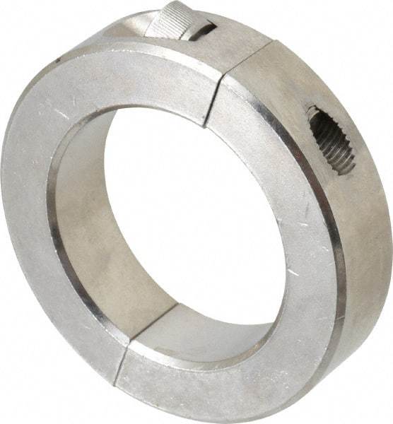 Climax Metal Products - 2" Bore, Stainless Steel, Two Piece Shaft Collar - 3" Outside Diam, 11/16" Wide - Exact Tool & Supply