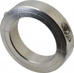 Climax Metal Products - 2-3/8" Bore, Stainless Steel, Two Piece Two Piece Split Shaft Collar - 3-1/2" Outside Diam, 3/4" Wide - Exact Tool & Supply