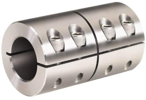 Climax Metal Products - 3/8" Inside x 7/8" Outside Diam, One Piece Split Clamping Collar - 1-3/8" Long - Exact Tool & Supply