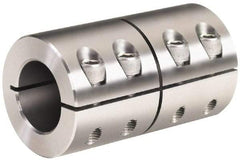 Climax Metal Products - 3/8" Inside x 7/8" Outside Diam, One Piece Split Clamping Collar - 1-3/8" Long - Exact Tool & Supply