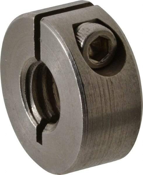 Climax Metal Products - 3/8-16 Thread, Stainless Steel, One Piece Threaded Shaft Collar - 7/8" Outside Diam, 3/8" Wide - Exact Tool & Supply