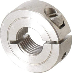 Climax Metal Products - 1/2-20 Thread, Stainless Steel, One Piece Threaded Shaft Collar - 1-1/8" Outside Diam, 13/32" Wide - Exact Tool & Supply