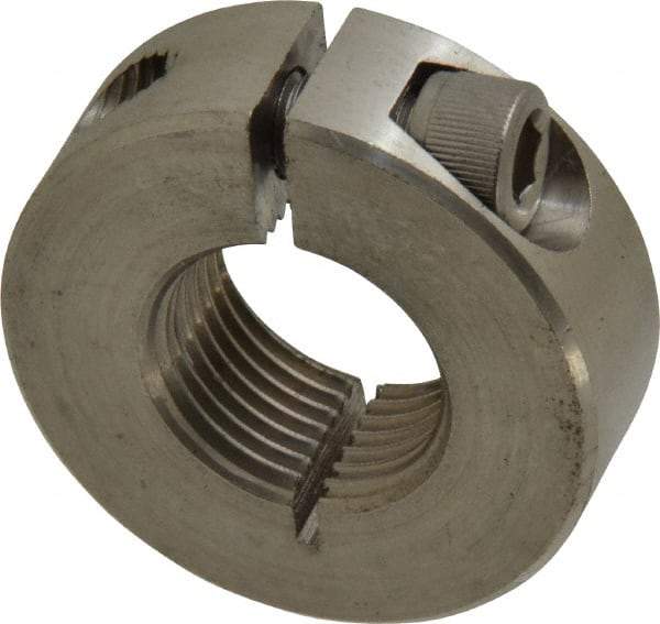 Climax Metal Products - 3/4-16 Thread, Stainless Steel, One Piece Threaded Shaft Collar - 1-1/2" Outside Diam, 1/2" Wide - Exact Tool & Supply