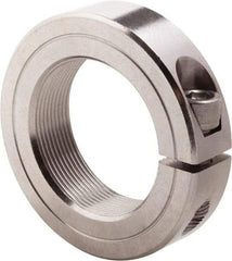 Climax Metal Products - 1-3/4-16 Thread, Stainless Steel, One Piece Threaded Shaft Collar - 2-3/4" Outside Diam, 11/16" Wide - Exact Tool & Supply