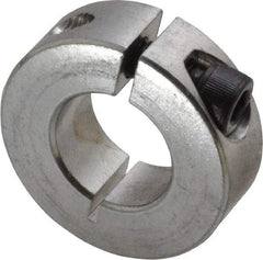 Climax Metal Products - 3/4" Bore, Aluminum, One Piece Clamp Collar - 1-1/2" Outside Diam, 1/2" Wide - Exact Tool & Supply