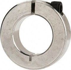 Climax Metal Products - 1" Bore, Aluminum, One Piece Clamp Collar - 1-3/4" Outside Diam, 1/2" Wide - Exact Tool & Supply