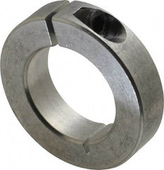 Climax Metal Products - 1-1/4" Bore, Aluminum, One Piece Clamp Collar - 2-1/16" Outside Diam, 1/2" Wide - Exact Tool & Supply