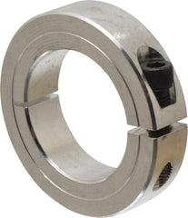Climax Metal Products - 1-1/2" Bore, Aluminum, One Piece Clamp Collar - 2-3/8" Outside Diam, 9/16" Wide - Exact Tool & Supply