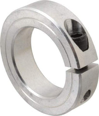Climax Metal Products - 1-3/4" Bore, Aluminum, One Piece Clamp Collar - 2-3/4" Outside Diam, 11/16" Wide - Exact Tool & Supply
