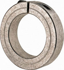 Climax Metal Products - 1-15/16" Bore, Aluminum, One Piece Clamp Collar - 3" Outside Diam, 11/16" Wide - Exact Tool & Supply