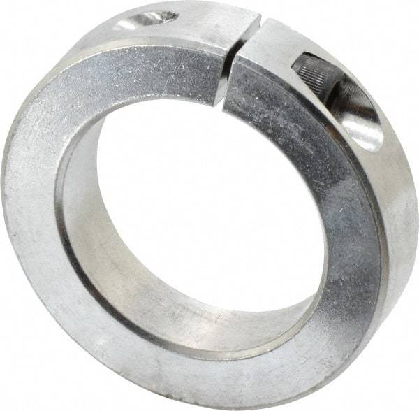 Climax Metal Products - 2" Bore, Aluminum, One Piece Clamp Collar - 3" Outside Diam, 11/16" Wide - Exact Tool & Supply