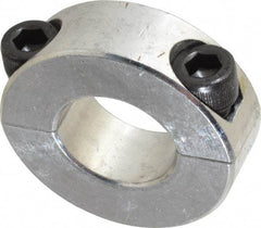 Climax Metal Products - 3/4" Bore, Aluminum, Two Piece Shaft Collar - 1-1/2" Outside Diam, 1/2" Wide - Exact Tool & Supply