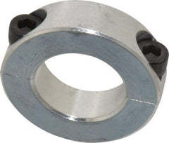 Climax Metal Products - 1" Bore, Aluminum, Two Piece Shaft Collar - 1-3/4" Outside Diam, 1/2" Wide - Exact Tool & Supply