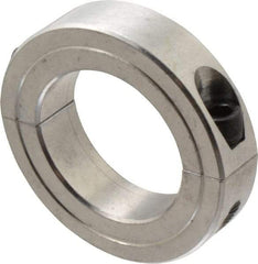Climax Metal Products - 1-1/2" Bore, Aluminum, Two Piece Shaft Collar - 2-3/8" Outside Diam, 9/16" Wide - Exact Tool & Supply