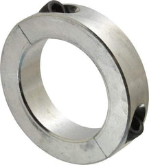 Climax Metal Products - 2" Bore, Aluminum, Two Piece Shaft Collar - 3" Outside Diam, 11/16" Wide - Exact Tool & Supply