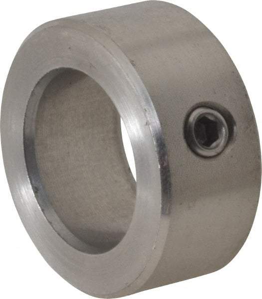 Climax Metal Products - 20mm Bore, Stainless Steel, Set Screw Shaft Collar - 1-1/4" Outside Diam - Exact Tool & Supply
