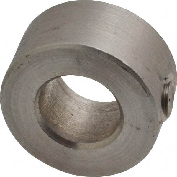 Climax Metal Products - 7/16" Bore, Stainless Steel, Set Screw Shaft Collar - 7/8" Outside Diam, 7/16" Wide - Exact Tool & Supply
