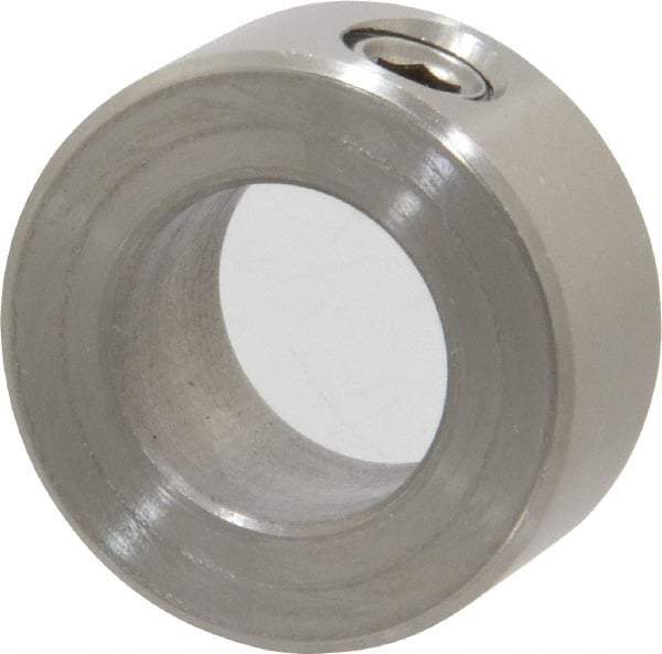 Climax Metal Products - 5/8" Bore, Stainless Steel, Set Screw Shaft Collar - 1-1/8" Outside Diam, 1/2" Wide - Exact Tool & Supply