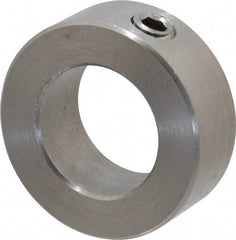 Climax Metal Products - 7/8" Bore, Stainless Steel, Set Screw Shaft Collar - 1-1/2" Outside Diam, 9/16" Wide - Exact Tool & Supply
