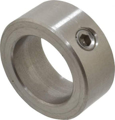 Climax Metal Products - 1" Bore, Stainless Steel, Set Screw Shaft Collar - 1-1/2" Outside Diam, 5/8" Wide - Exact Tool & Supply