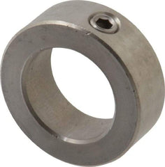 Climax Metal Products - 1-1/4" Bore, Stainless Steel, Set Screw Shaft Collar - 2" Outside Diam, 11/16" Wide - Exact Tool & Supply
