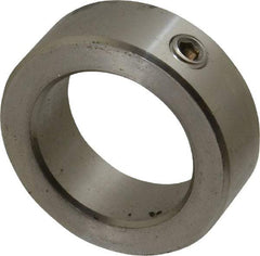 Climax Metal Products - 1-1/2" Bore, Stainless Steel, Set Screw Shaft Collar - 2-1/4" Outside Diam, 3/4" Wide - Exact Tool & Supply