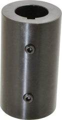 Climax Metal Products - 1-3/8" Inside x 2-1/2" Outside Diam, Mild Steel Set Screw Rigid Coupling with keyway - 4-1/2" Long x 5/16" Keyway Width x 5/32" Keyway Depth - Exact Tool & Supply