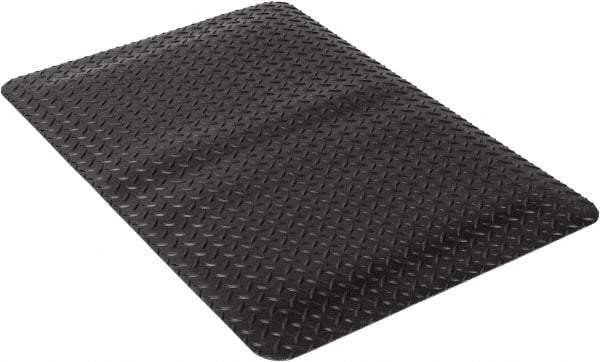 Wearwell - 3' Long x 2' Wide, Dry Environment, Anti-Fatigue Matting - Black, Vinyl with Urethane Sponge Base, Beveled on 4 Sides - Exact Tool & Supply